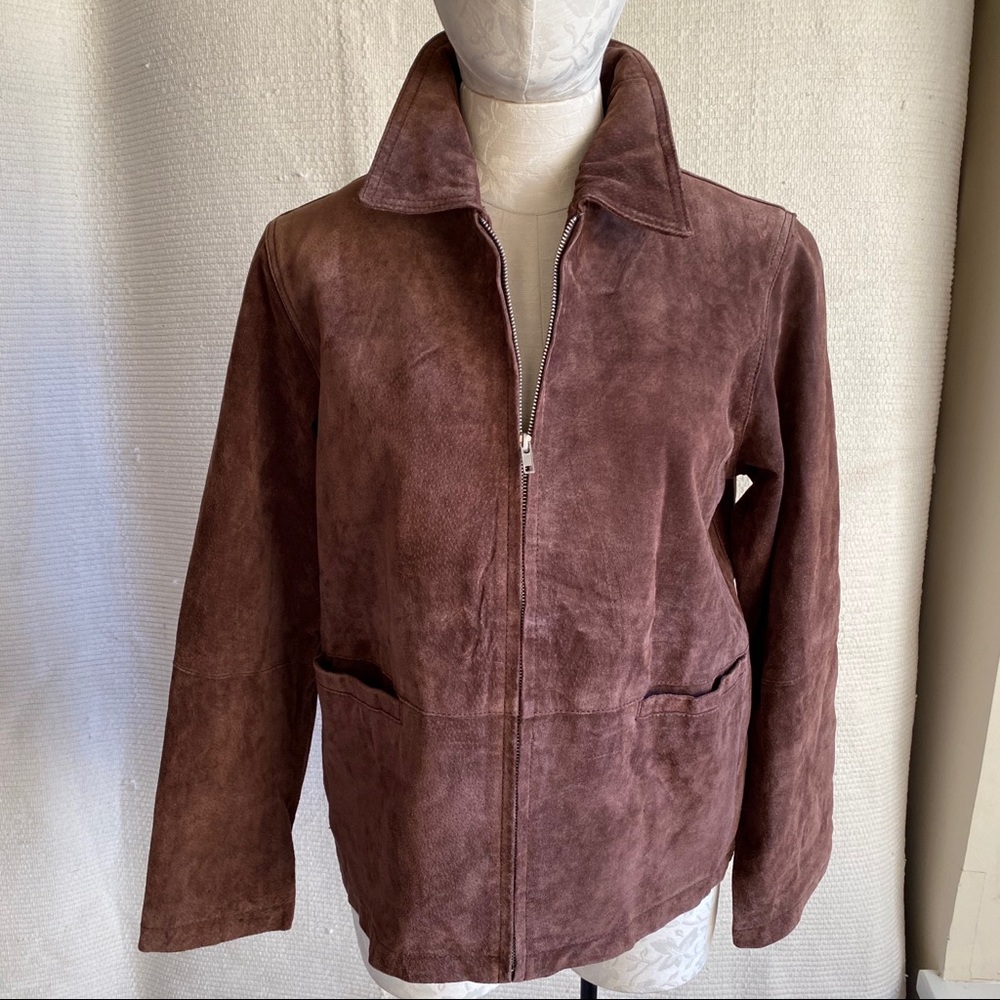 Vintage 90s S/M Rainbow Boho Suede Leather Jacket - Picture 3 of 8